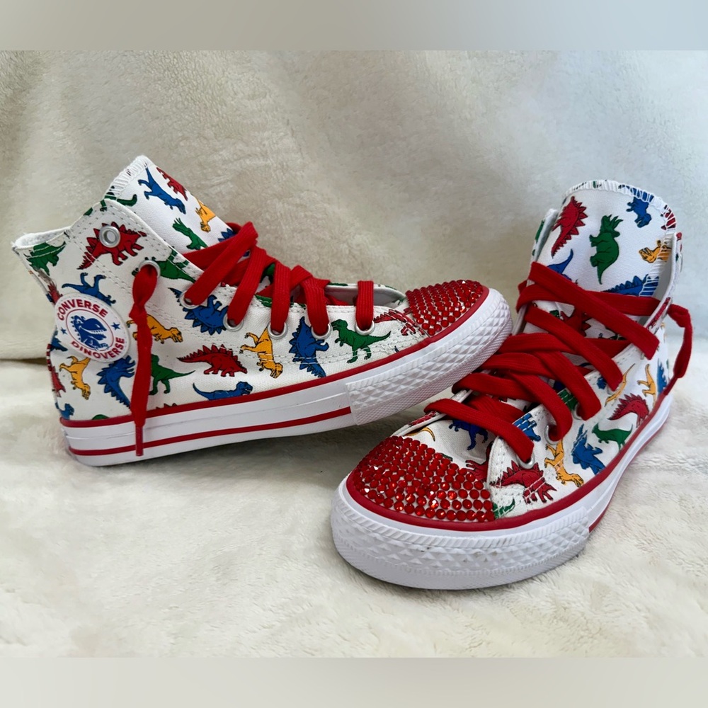 Swarovski Converse Dinoverse All Star Dinosaur High Tops Chuck Taylor Junior